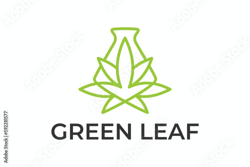cannabis leaf logo design vector illustration