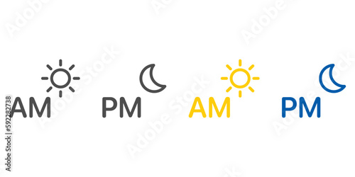 Am Pm vector icon. Isolated time icon vector design. Designed for web and app design interfaces.