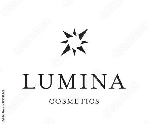 Logo template Lumina cosmetics. Star logotype icon