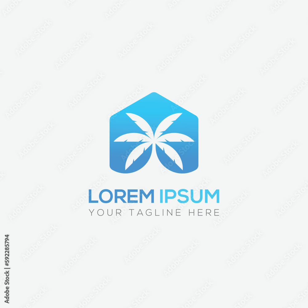 palm tree with gradient hexagon icon vector logo template palm tree with gradient hexagon icon vector logo template