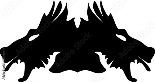 Silhouette Drachenkopf - doppelt - Wikingersymbolik