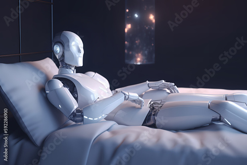 Modern Generative AI Bot in Bed To Create Content for Adult Content Websites
 photo