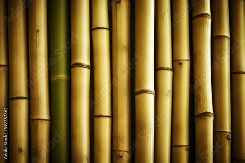 Background of bamboos stacked in vertical pattern  generative AI