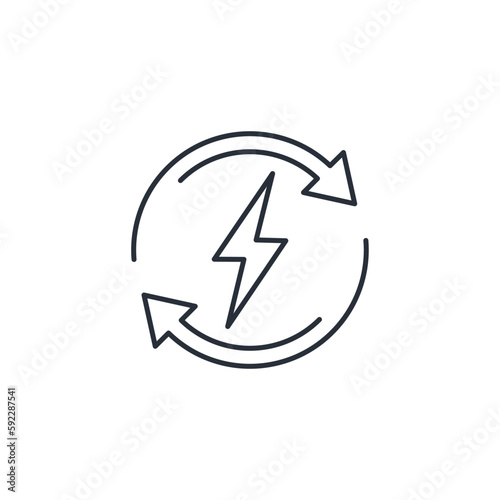 Free Download Change the direction of energy to perform a priority task.Distribution of opportunities, resources. Vector linear icon isolated on white background. - GFXLoad