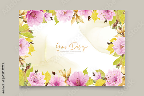 elegant cherry blossom summer floral card © lukasdedi