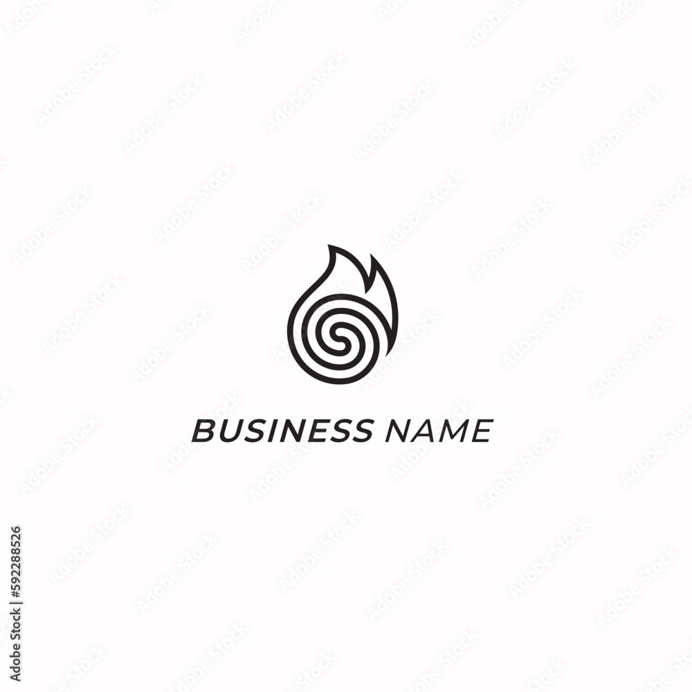 design logo creative fire and spiral