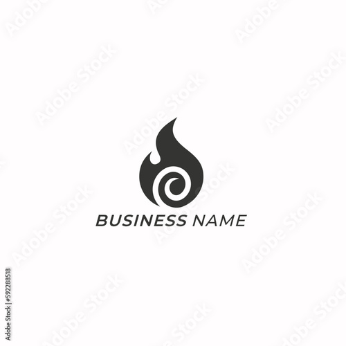 design logo combine fire and spiral