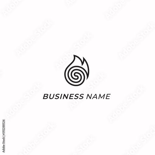 design logo creative fire and spiral