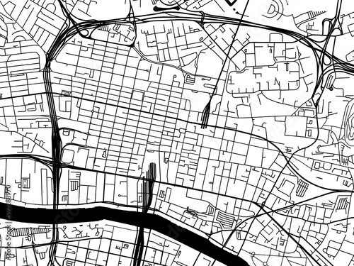A vector road map of the city of  Glasgow Center in the United Kingdom on a white background.
