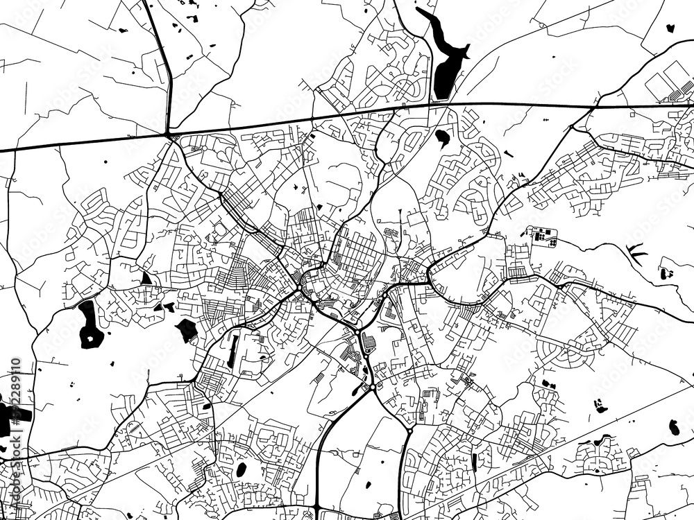 A vector road map of the city of  St Helens in the United Kingdom on a white background.