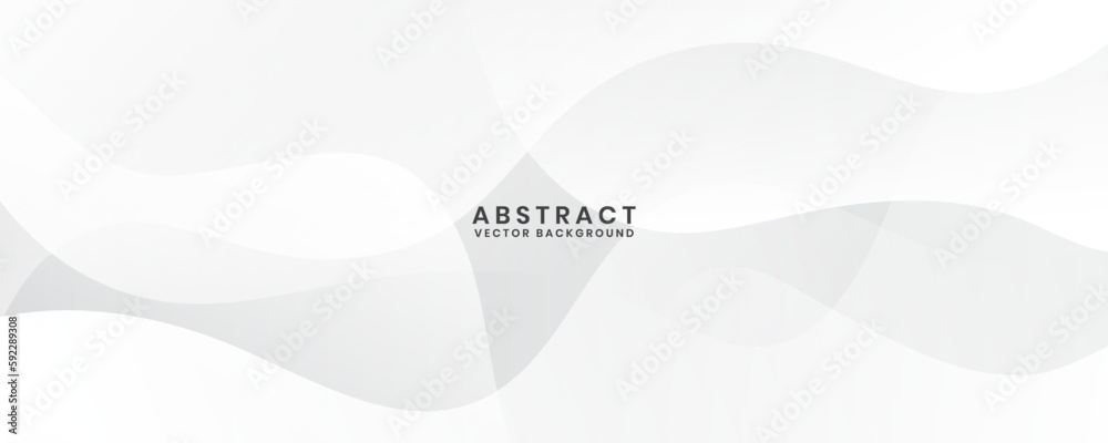 White geometric abstract background overlap layer on bright space with waves effect decoration. Graphic design element cutout style concept for banner, flyer, card, brochure cover, or landing page