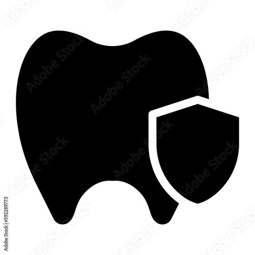 tooth with shield glyph 