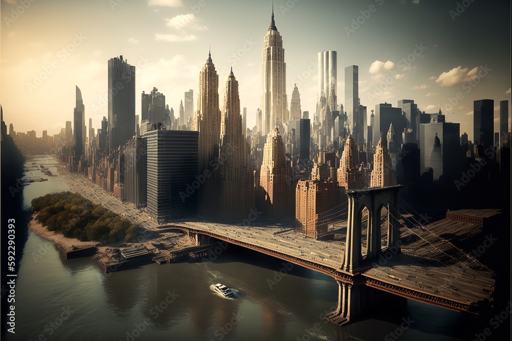 Obraz premium beautiful image of a city with skyscrapers