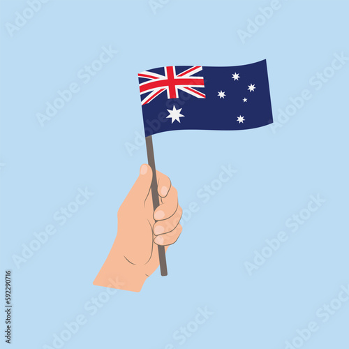 Flag of Australia, Hand Holding flag © Настасья Стось