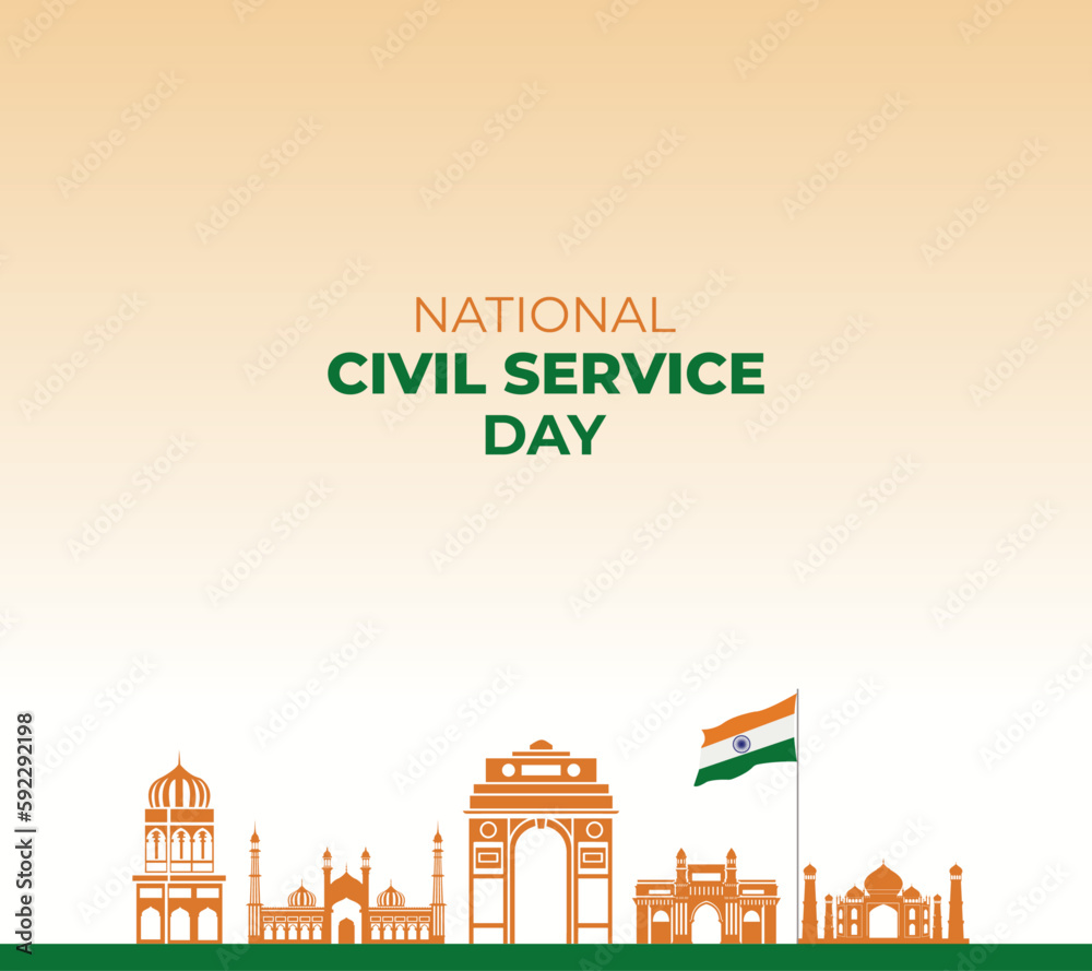 National Civil Service day. 21 April. Holiday Concept. Template for background, banner, card, poster with text inscription. Vector illustration. Flat Design.