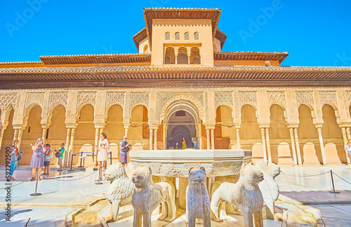  Lions fountain, Nasrid Palace, Alhambra, Granada, Spain photo