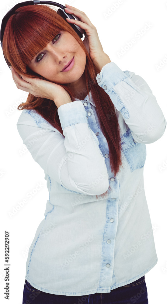 Portrait of a hipster woman with headphones Portrait of a hipster woman with headphones