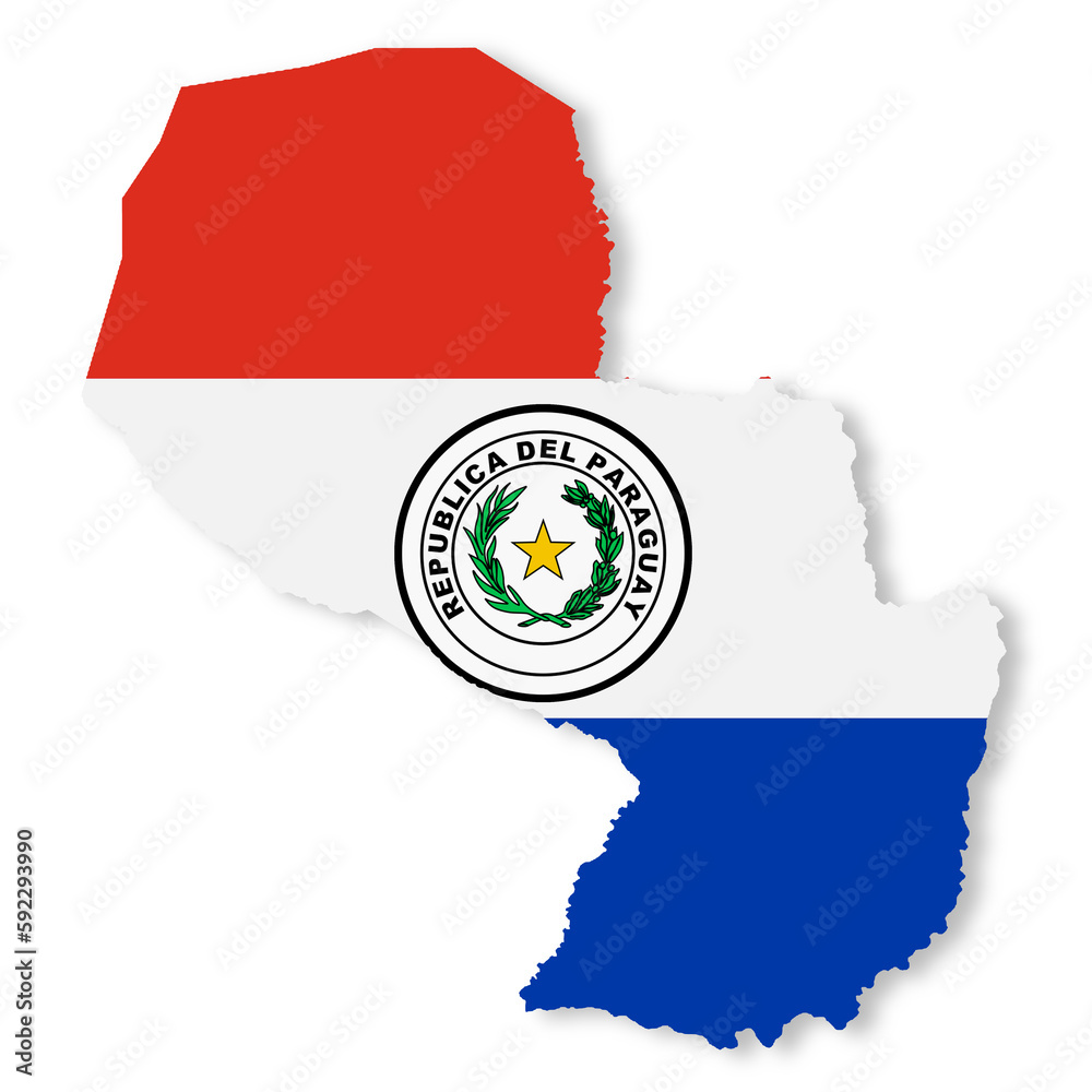 Paraguay map on white background with clipping path 3d illustration Paraguay map on white background with clipping path 3d illustration