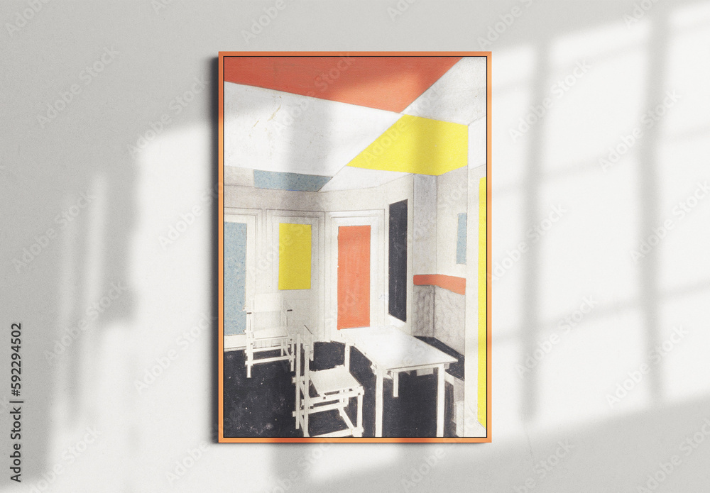 Any Frame Size Interior Wall Art Poster Indoor Mockup Template Stock ...