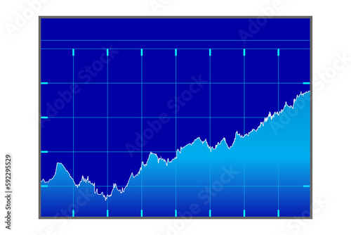 Graph on blue screen