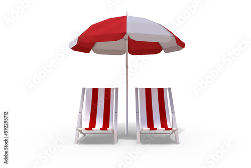 Image of sun lounger and sunshade