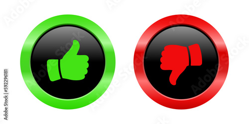 Thumb up and thumb down buttons