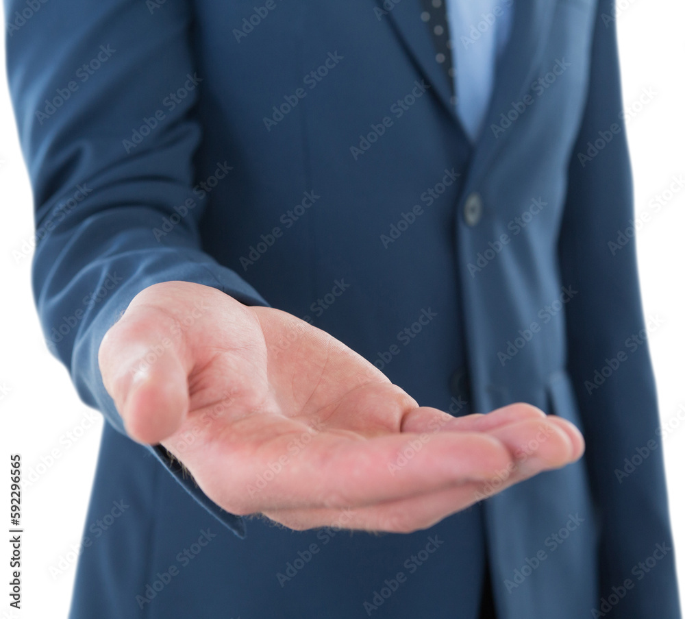 Fototapeta premium Mid section of businessman promoting invisible product