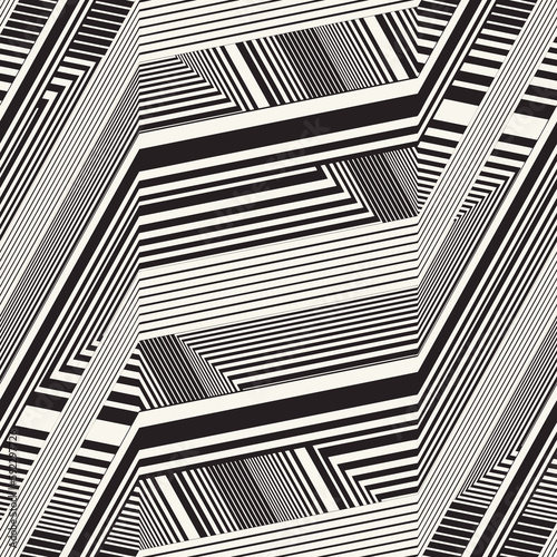 Monochrome Moiré Effect Textured Twisted Striped Pattern