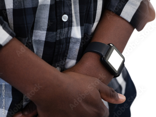 Man wearing smartwatch