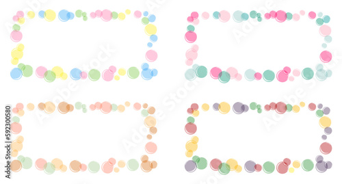 vector illustration set of rectangular frames of colored soap bubbles
