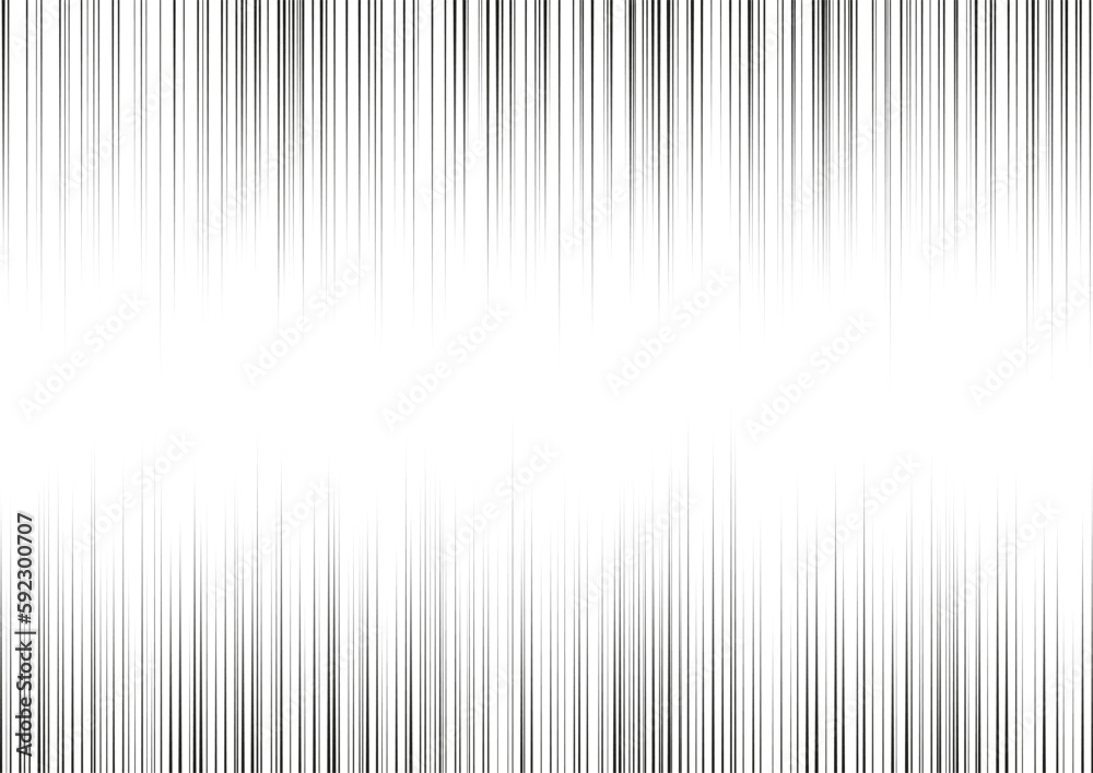 Fototapeta premium Manga focus speed lines for comic effect. Motion and action focus flash vertical strip lines for anime comic book. Vector background illustration of black ray manga speed frame or splash explosion.