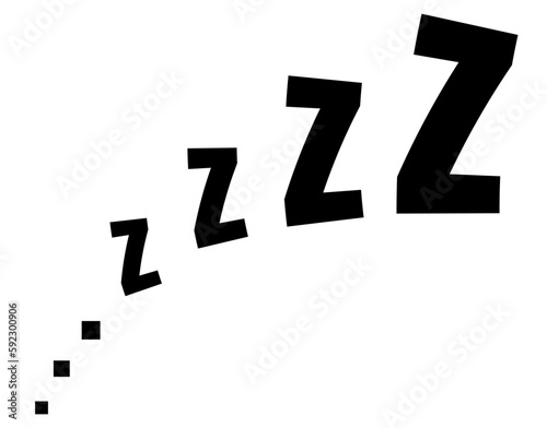 Zzz sleep snore text vector icon. Night sleepy noise sound illustration. Black simple sign for comics isolated on white background.