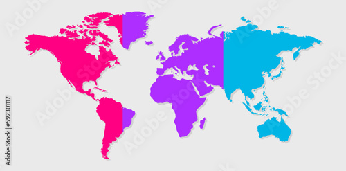 Androgyne pride flag in a shape of World map. Flag of gay, transgender, bisexual, lesbian etc. Pride concept