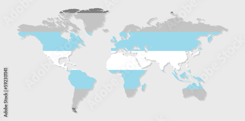 Demiboy pride flag in a shape of World map. Flag of gay, transgender, bisexual, lesbian etc. Pride concept