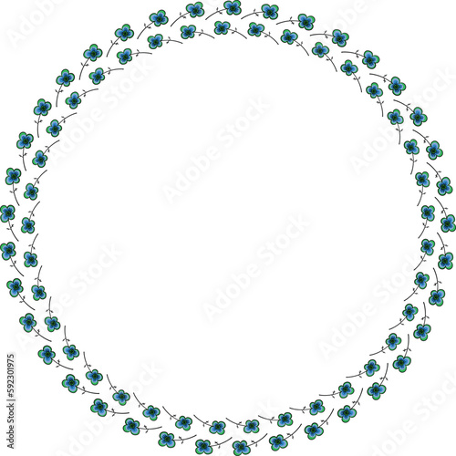 Beautiful round pattern with small flowers. Vector file for designs.