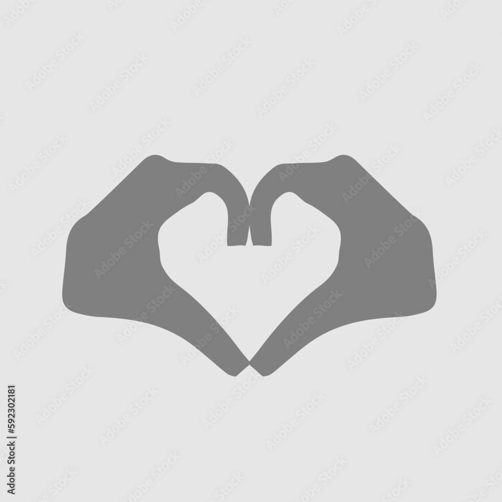 Fototapeta premium Hand forming heart shape. Love gesture. Simple isolated vector icon.