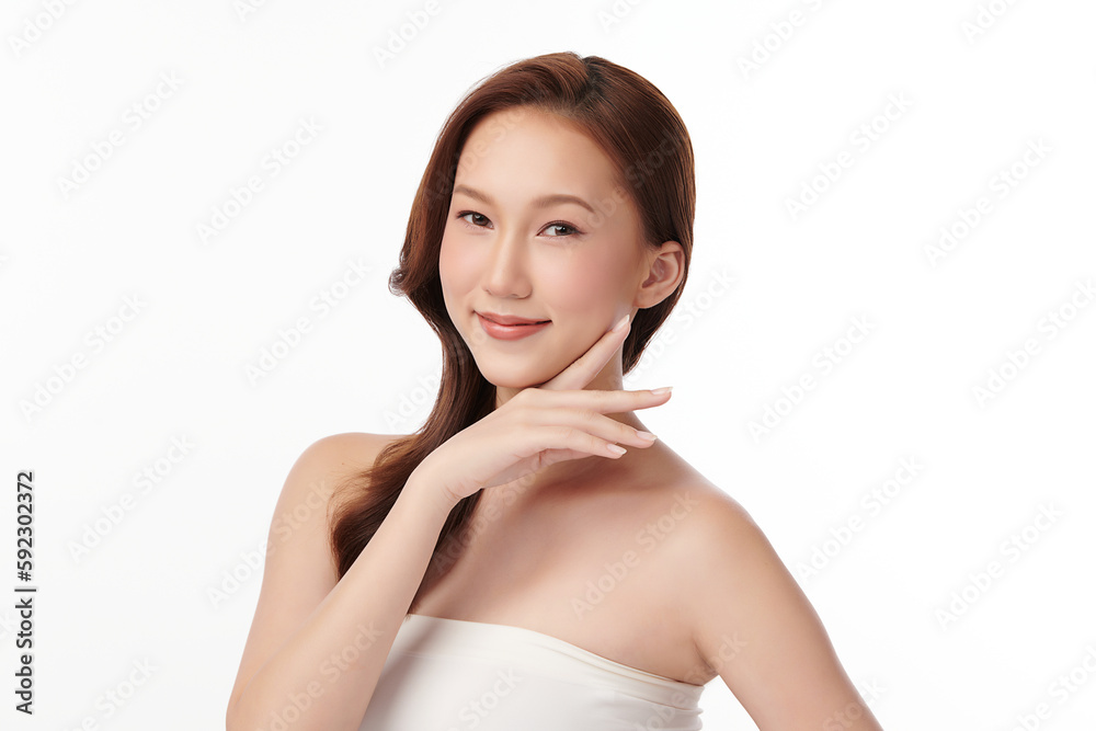Beautiful young asian woman with clean fresh skin on white background, Face care, Facial treatment, Cosmetology, beauty and spa, Asian women portrait. Beautiful young asian woman with clean fresh skin on white background, Face care, Facial treatment, Cosmetology, beauty and spa, Asian women portrait.