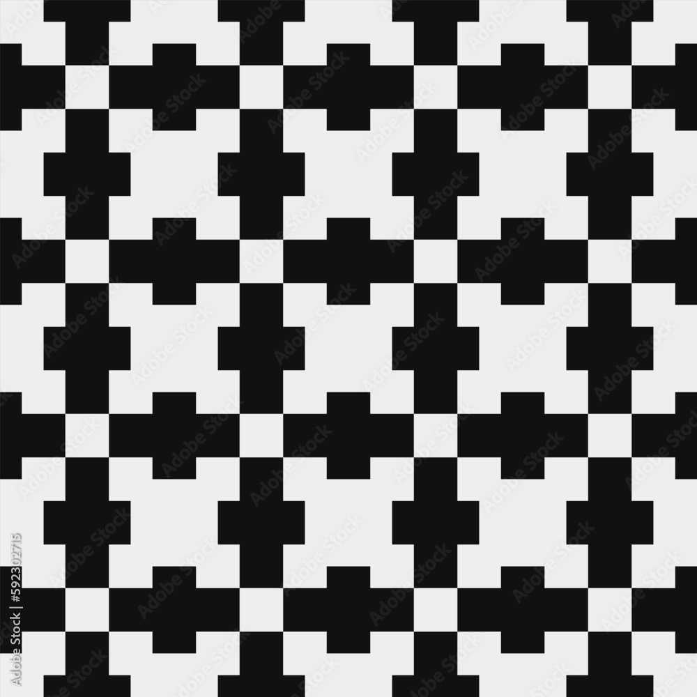 Black and white pattern, abstract seamless fashion trend pattern fabric textures, pixel art vector monochrome illustration. Design for web and mobile app. Black and white pattern, abstract seamless fashion trend pattern fabric textures, pixel art vector monochrome illustration. Design for web and mobile app.