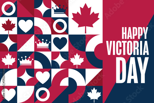 Obraz na płótnie Happy Victoria Day. Holiday concept. Template for background, banner, card, poster with text inscription. Vector EPS10 illustration. w salonie