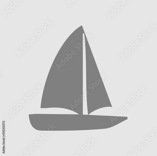 Boat vector icon. Sailboat illustration. Ship simple isolated pictogram.