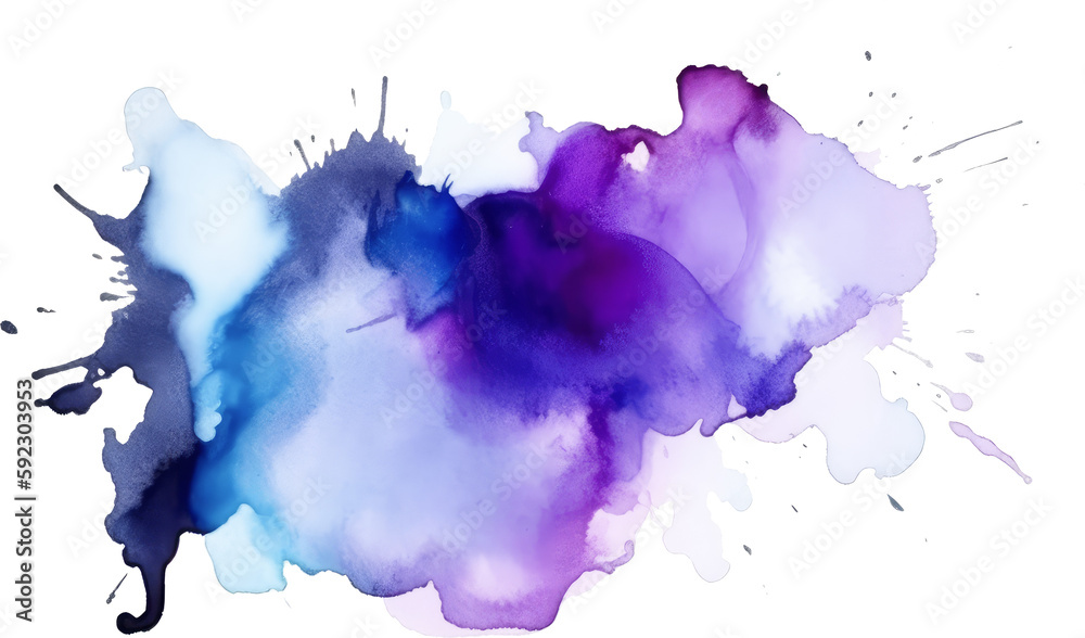 Obraz premium blue purple watercolor Generative AI