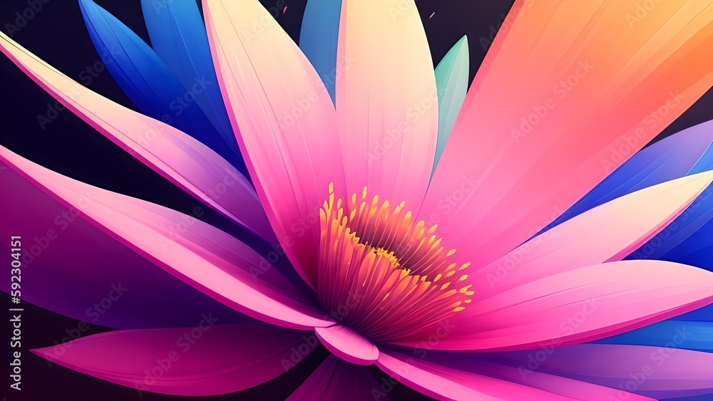 Obraz premium Close-up of a purple flower on a dark background, generative AI