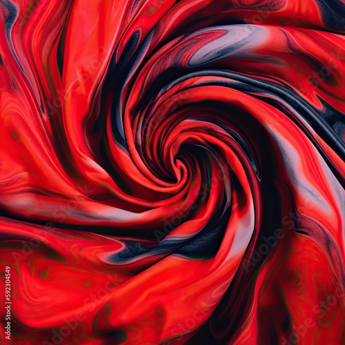 Vibrant Red Tie-Dye Pattern Spirals Attaching in Abstract Swirl Wallpaper: A Unique Concept Template: Generative AI