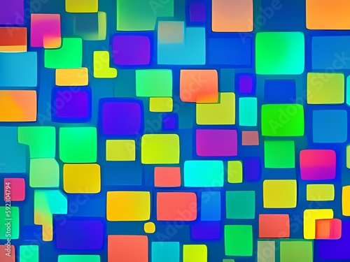 abstract background, colorful mosaic square wall, digital geometrical style with aspect field of glowing hexagons