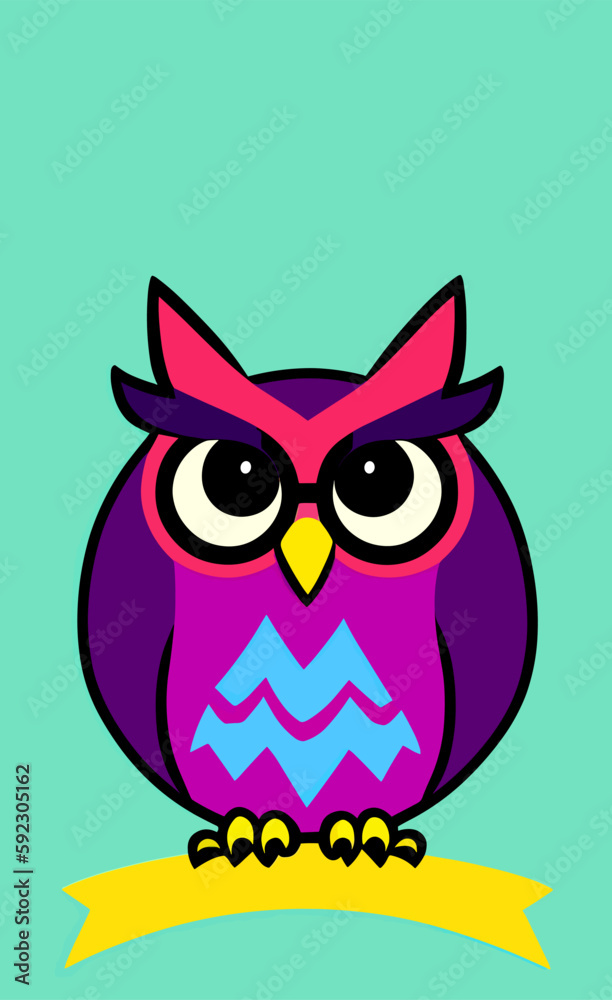 Funny cartoon character angry owl vector illustration Funny cartoon character angry owl vector illustration