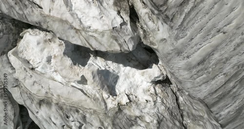 aerial view of a melting glacier in the swiss alps photo