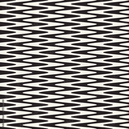 Monochrome Moiré Effect Textured Zigzag Pattern