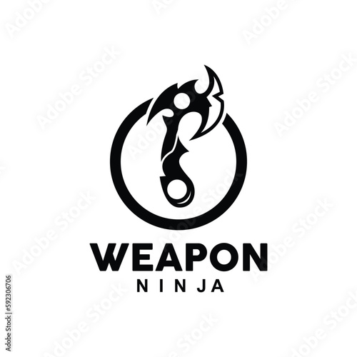 Weapon Logo, Traditional Weapon Karambit Vector, Ninja Fighting Tool Simple Design, Symbol Icon, Illustration