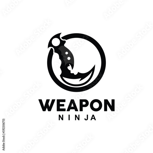 Weapon Logo, Traditional Weapon Karambit Vector, Ninja Fighting Tool Simple Design, Symbol Icon, Illustration