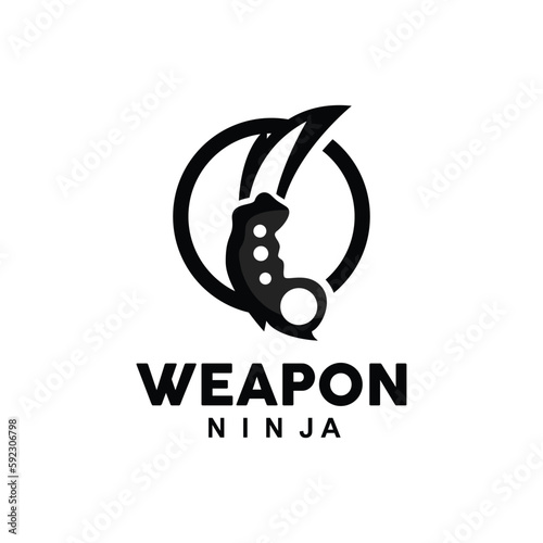 Weapon Logo, Traditional Weapon Karambit Vector, Ninja Fighting Tool Simple Design, Symbol Icon, Illustration